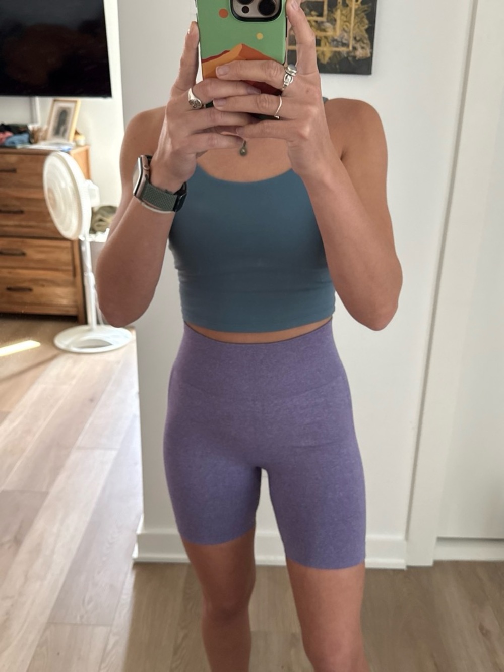 Purple High-Waist Seamless Athletic Shorts